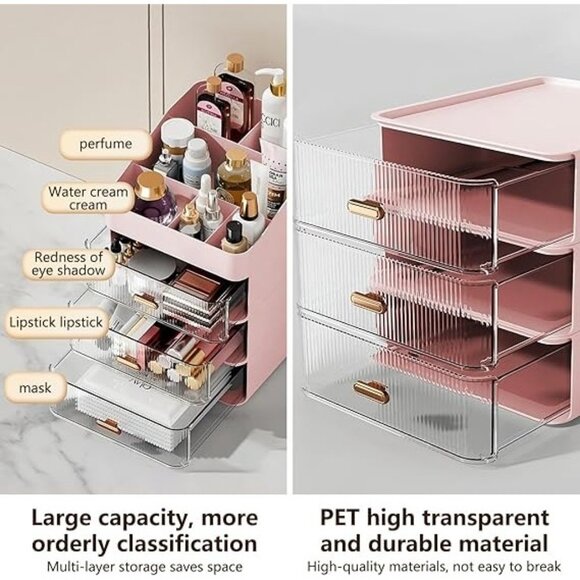 Dasiton Makeup Organizer Makeup Brush Holder with 2 Drawers - Picture 4 of 4